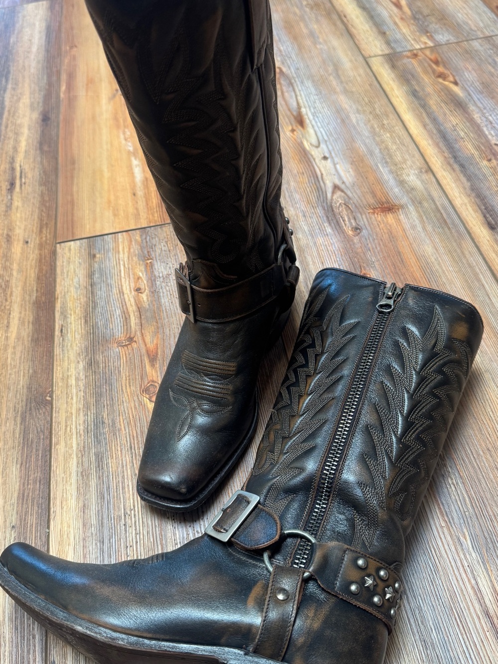 Sendra Chestnut Brown Leather moto Boots - Picture 3 of 5